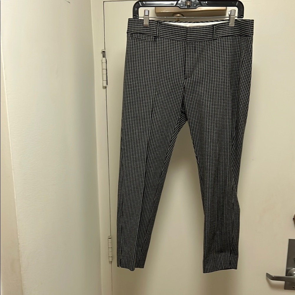 Banana Republic Window Pane Black and White Checkered Pants